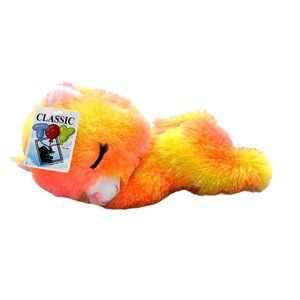 Classic Toy Sleeping Bear Bright Orange & Yellow 2022 11" Plush Stuffed Animal